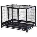 Box per Cani da Interno Esterno con Rotelle 92×62×75 cm 
