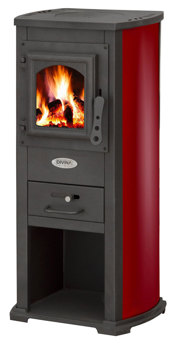 Stufa a Legna 7kW 120 m3 in Acciaio Bordeaux acquista