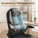 Sedia Ufficio Girevole 71x71x120-130 cm Funzione Dondolo Braccioli Ribaltabili Schienale Alto in Pelle PU Nero      