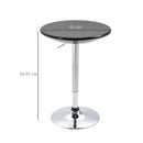 Tavolino da Bar Ø61x76-97 cm in Acciaio e ABS Nero