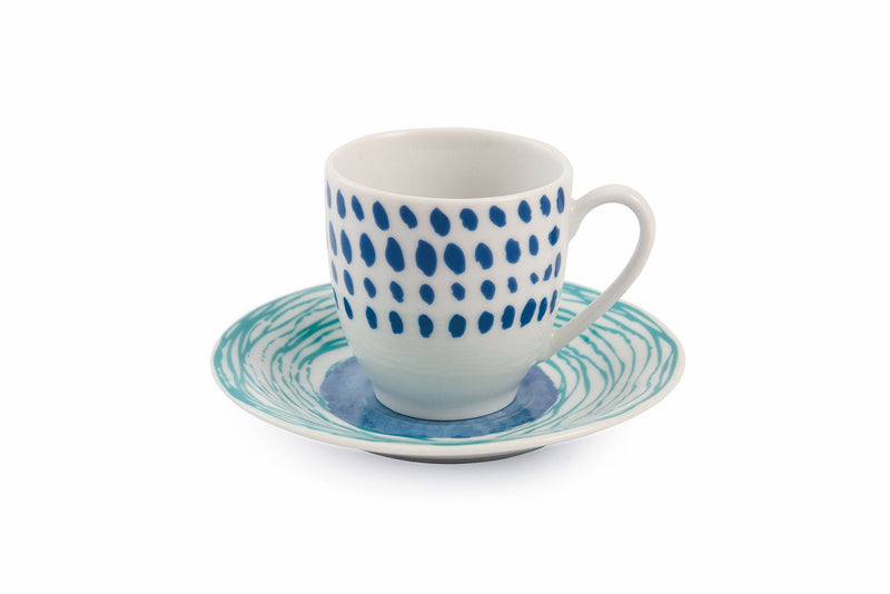 Set 6 Tazzine da Caffè in Porcellana Villa d'Este Home Tivoli