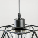 Lampadario Stile Geometrico 16x16x120 cm E27 in Metallo Nero