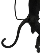 Lampada da Muro Monkey Nera 32x32x64 cm in Resina Nero e Oro      