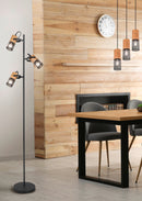 Piantana da Interno a LED in Metallo Nero Opaco