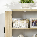 Mobile Multiuso 2 Ante 62x40x77 cm in MDF Bianco e Legno