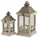 Set 2 Lanterne Alte da Giardino in Metallo Soriani