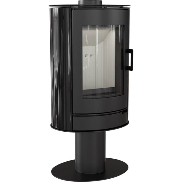 Stufa a Legna 5,5/10,5KW Piastrellata in Acciaio Flig Springfield Nera Lucida sconto