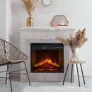 Camino Elettrico da Terra 96x35x96 cm Bellini in Legno Effetto Marmo Bianco      