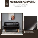 Divano 2 Posti 117x56,5x77 cm in Similpelle Marrone Scuro