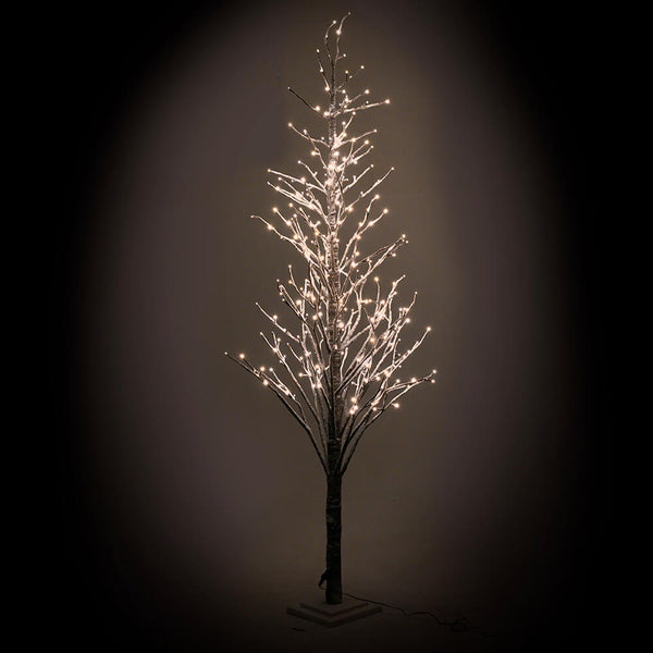 Albero di Natale Luminoso con 306 Led Luce Calda 24x24xH210cm Marrone Innevato online