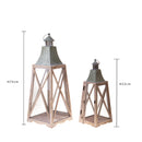 Set 2 Lanterne in Legno H 75 cm