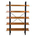 Libreria 5 ripiani 120x28xh171 cm in Metallo e Legno Achille Naturale