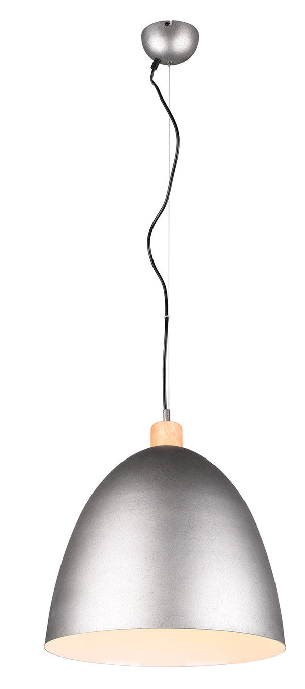 sconto Lampada a Sospensione da Interno Attacco E27 in Metallo Nichel Satinato