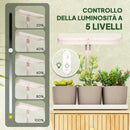 Lampade per Pianta 42 Luci LED con 3 Vasi Timer e Illuminazione Regolabile Bianco      