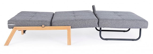 Divano Letto 1 Ripiano Hayden Grigio in Tessuto