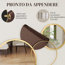 Decorazione Murale 3D con Specchi 101x41.5 cm in Metallo Oro   