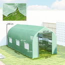 Serra a Tunnel Anti-UV 4x2x2 m con 6 Finestre a Rete e Ingresso Arrotolabile in Metallo e PE Verde      