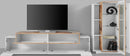 Parete Attrezzata Soggiorno Porta TV 200x45x51,6 cm con Vetrina Coro Bianco Lucido e Acero Pereira