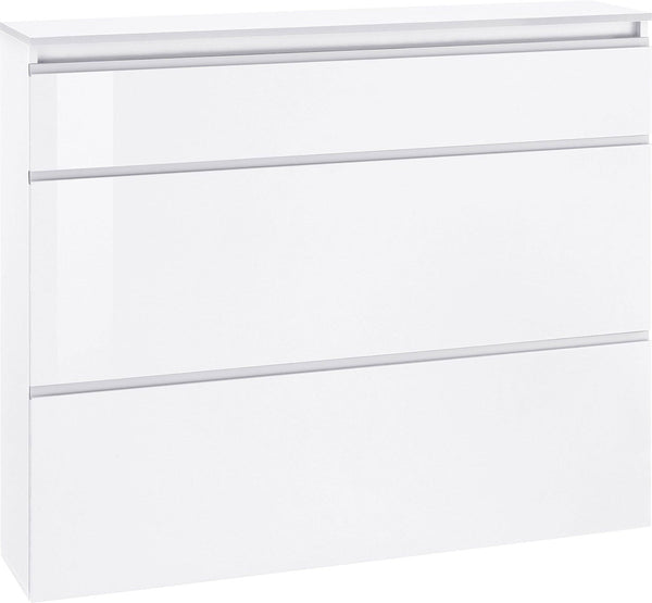 acquista Scarpiera 2 Ante e 1 Antina a Ribalta 120x26,5x108 cm Magic Bianco Lucido