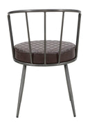 Poltrona Iron Line 52x58x75 cm in Ferro e Spugna e PU Marrone e Grigio