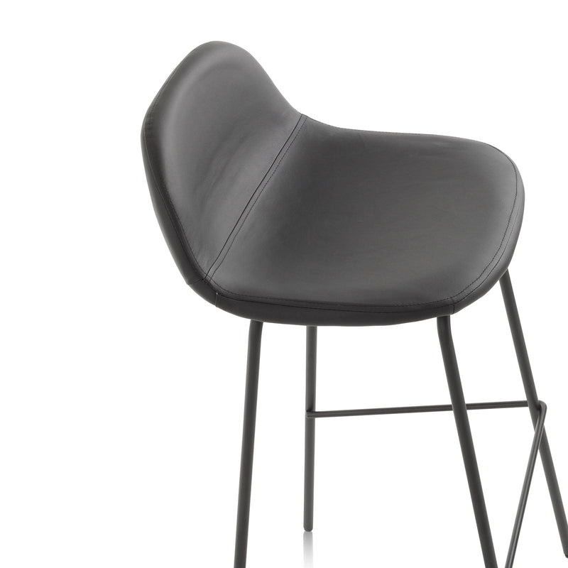Set 2 Sgabelli 42x43x91,5 cm in Similpelle Nero