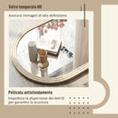 Specchio da Parete ad Arco 50x2x70 cm con Cornice  in Vetro e Polistirene Beige  