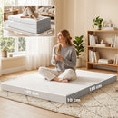 Materasso Pieghevole in Memory Foam 120x195x10 cm con Rivestimento Lavabile Grigio      