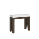 Consolle Allungabile 90-196x40x77 cm in Nobilitato Bianco e Marrone