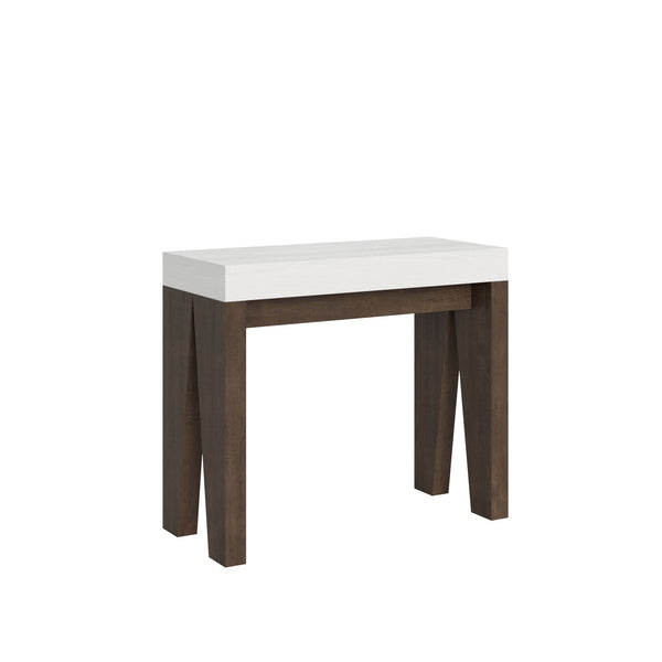 Consolle Allungabile 90-196x40x77 cm in Nobilitato Bianco e Marrone online