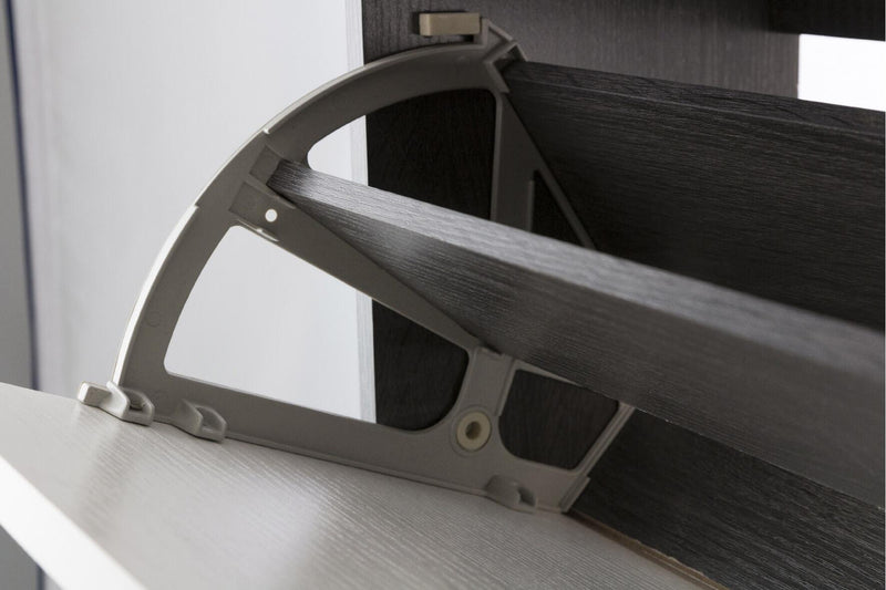 Scarpiera 2 Scomparti in MDF 63x24x80 cm Soriani Bianco e Grigio Scuro