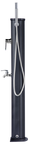 Mini Doccia Solare da Giardino 20L Miscelatore Lavapiedi e Doccetta Antracite