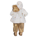 Pupazzo Babbo Natale H46 cm in Stoffa Oro e Bianco