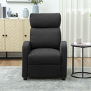 Poltrona Relax Reclinabile Manualmente 69x88x101 cm in Tessuto Effetto Lino Nero  