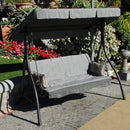 Dondolo 3 Posti in Ferro con Rivestimento Seduta e Funzione Letto 198X140X174Cm