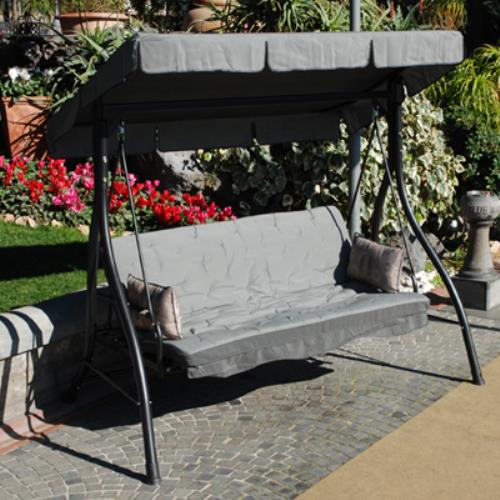 Dondolo 3 Posti in Ferro con Rivestimento Seduta e Funzione Letto 198X140X174Cm online