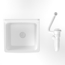 Lavatoio 40 cm Pilozzo a Parete Mini in Resina Bianco    