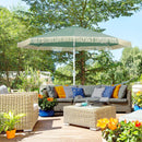 Ombrellone da Giardino 260x240 cm a Manovella Inclinabile con Frange in Poliestere e Metallo Verde 