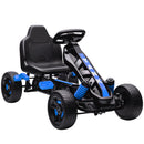 Go Kart a Pedali per Bambini 3-6 Anni 50 kg Portata con Portabicchieri e Ruote in EVA Antiscivolo Blu      