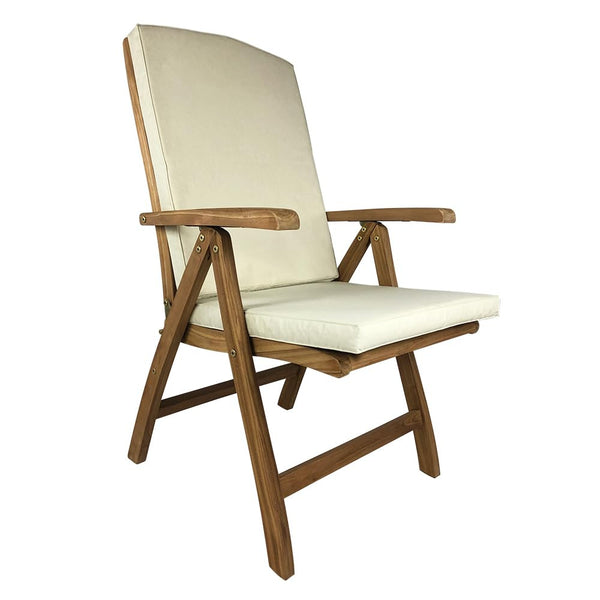 acquista Cuscino per Sedia Pieghevole Bali Seduta e Schienale Sfoderabile Spesso 3 cm Crema