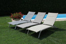 Lettino Prendisole da Giardino Itaca Impilabile 194x71x83 h cm in Textilene Bianco