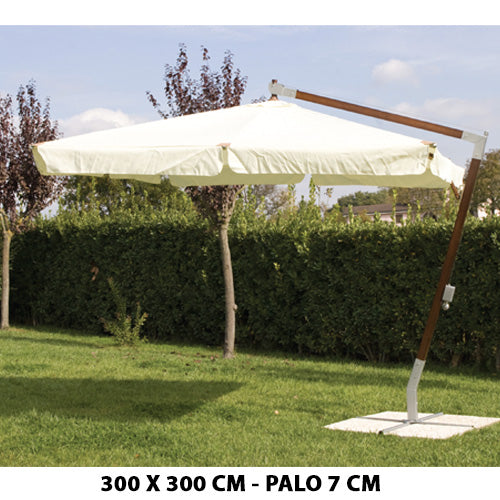 Ombrellone Decentrato in Legno 300X300X7 Cm Paglino da Giardino per Arredo Esterno prezzo