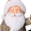 Pupazzo Babbo Natale in Resina con lanterna grigio cm 25,5x17xh44