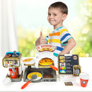Playset per Bambini Pizzeria con Registratore di Cassa e Forno Set Ristorante      