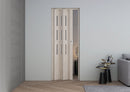 Porta a Soffietto da Interno Maya 83x214 cm Made in Italy in PVC con Vetro Satinato Legno Cedro   