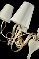 Lampadario Elegant in Metallo Intreccio Bianco con Oro
