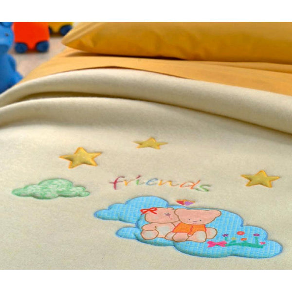 Coperta Misto Lana per Lettino 150x110cm 400gr Cober Stellina Baby Panna prezzo