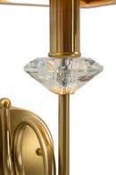 Lampada da Muro Salisburg 18x24x40 cm in Ferro e Vetro e Tessuto Oro e Bianco      