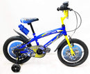 Bicicletta per Bambino 14" 2 Freni con Borraccia e Scudetto Frontale Blu