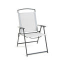 Sedia Pieghevole da Giardino  72x56x91,5 cm in Acciaio e Textline Capri Grigio Chiaro