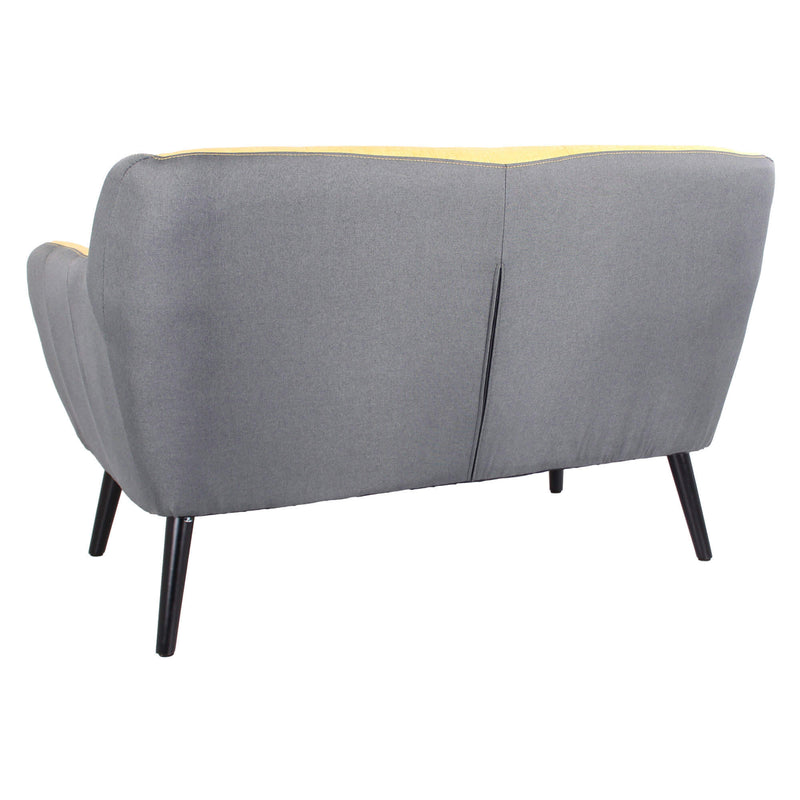 Divano 2 Posti 130x80x68 cm in Tessuto Ocra